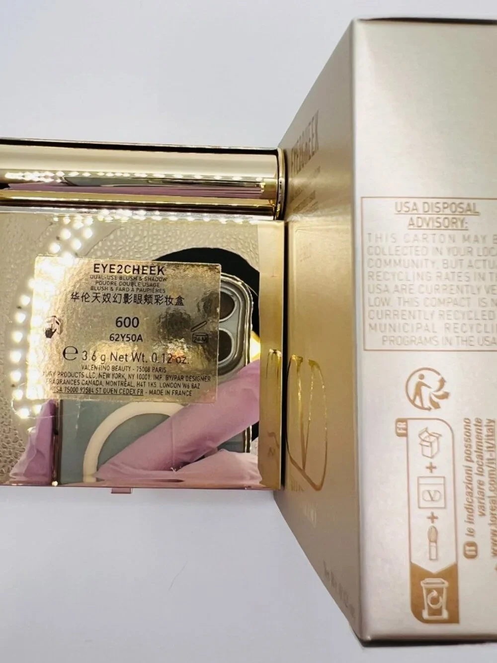 Valentino Eye2Cheek Blush and Eyeshadow The Gold Go Put A Spike On It NEW IN BOX
